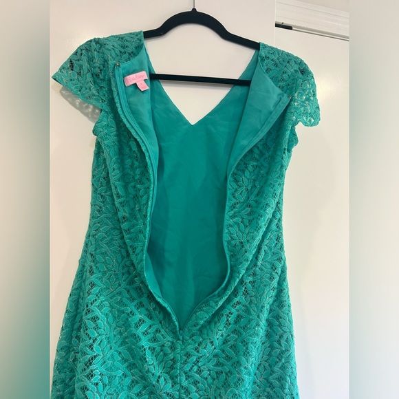 LILLY PULITZER seafoam green Jungle Lace short sleeve Erica shift dress S - Picture 8 of 10
